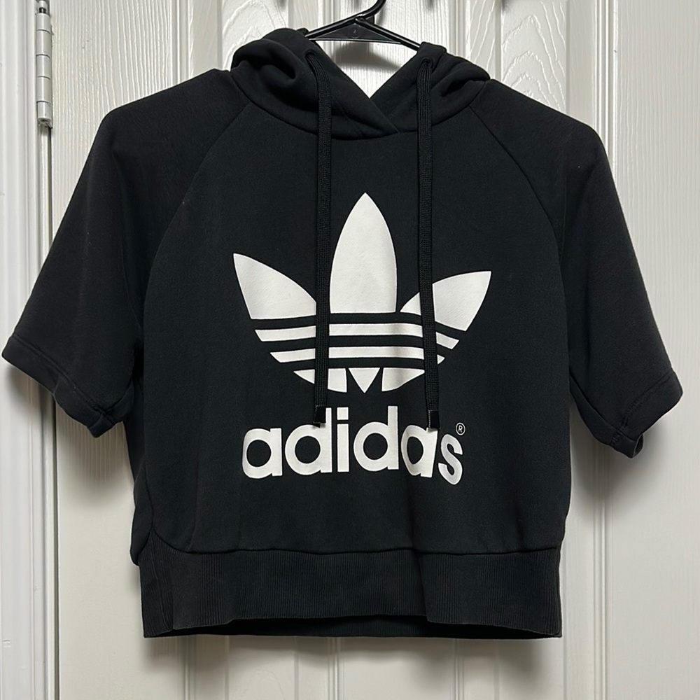 Adidas Black Hoodie with White Logo